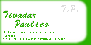 tivadar paulics business card